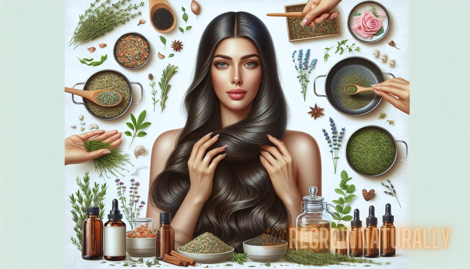 Illustration for section: How to Use Herbs and Essential Oils for Herbal Haircare Now that we have discussed the benefits of h - hair renewal