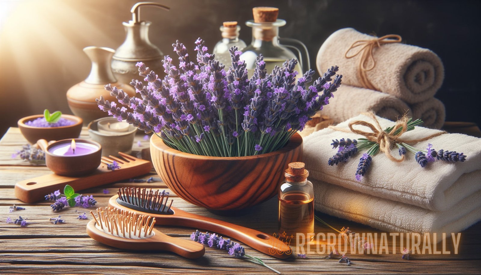 Illustration for section: Lavender Lavender is another herb that is prized for its hair growth and scalp healing properties. I - hair renewal